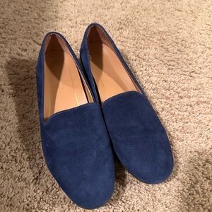 Women's Blue Suede Loafers